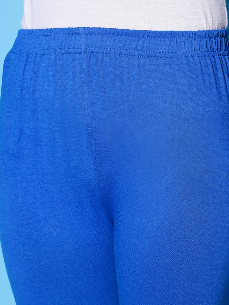 SOFT COLORS Women's Skinny Fit Ethnic Wear Ankle Length Leggings (Royal Blue)
