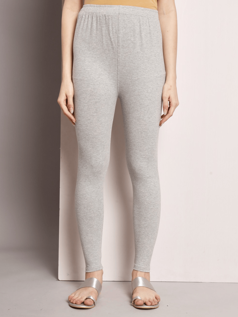 SOFT COLORS Women's Skinny Fit Ethnic Wear Ankle Length Leggings (Light Grey )