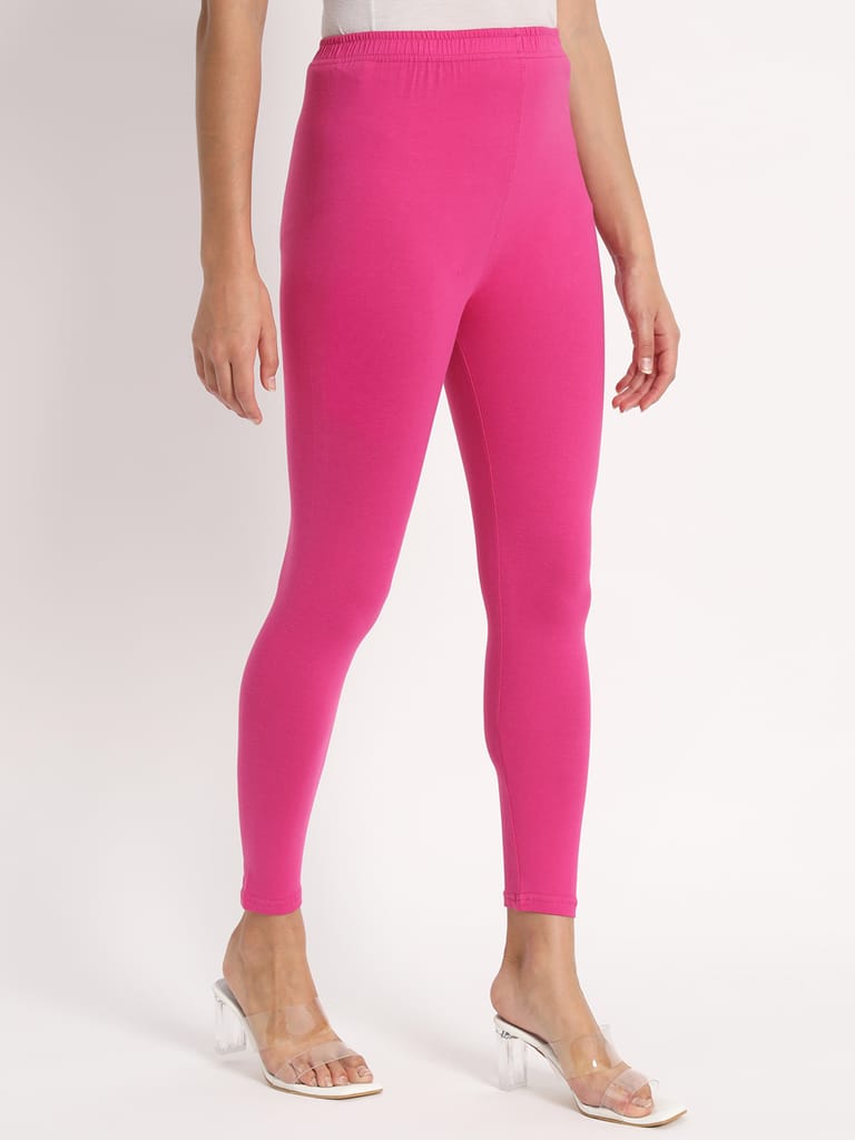 Soft Colors Women's Skinny Fit Ethnic Wear Ankle Length Leggings (Light Purple)