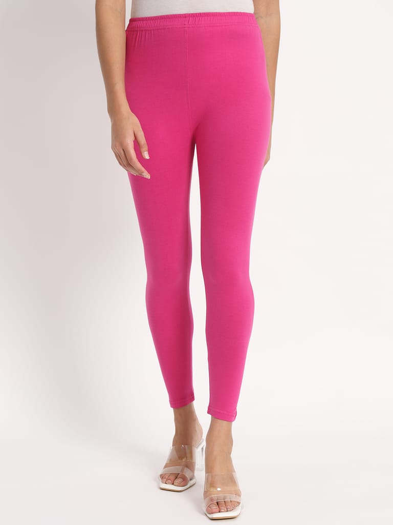 Soft Colors Women's Skinny Fit Ethnic Wear Ankle Length Leggings (Light Purple)