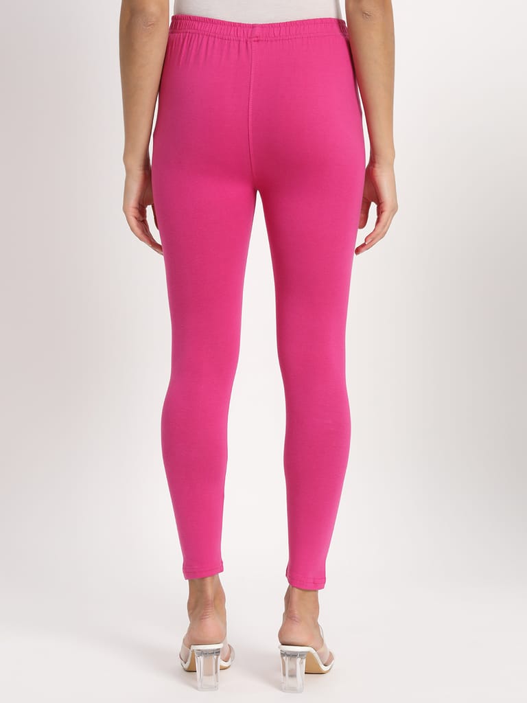 Soft Colors Women's Skinny Fit Ethnic Wear Ankle Length Leggings (Light Purple)