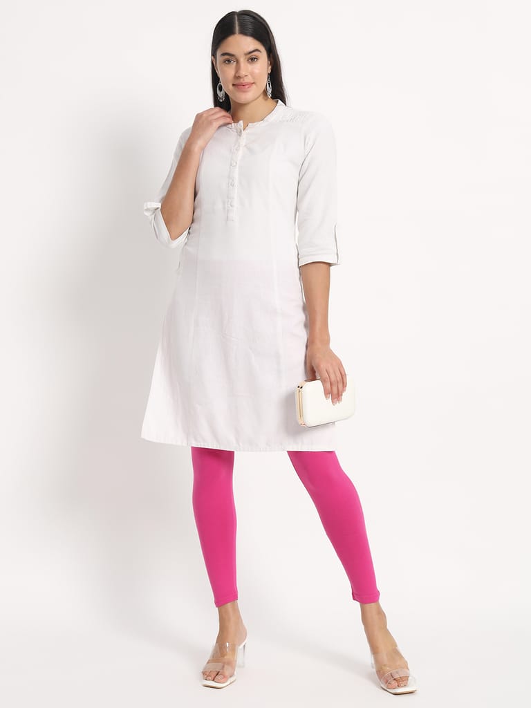 Soft Colors Women's Skinny Fit Ethnic Wear Ankle Length Leggings (Light Purple)