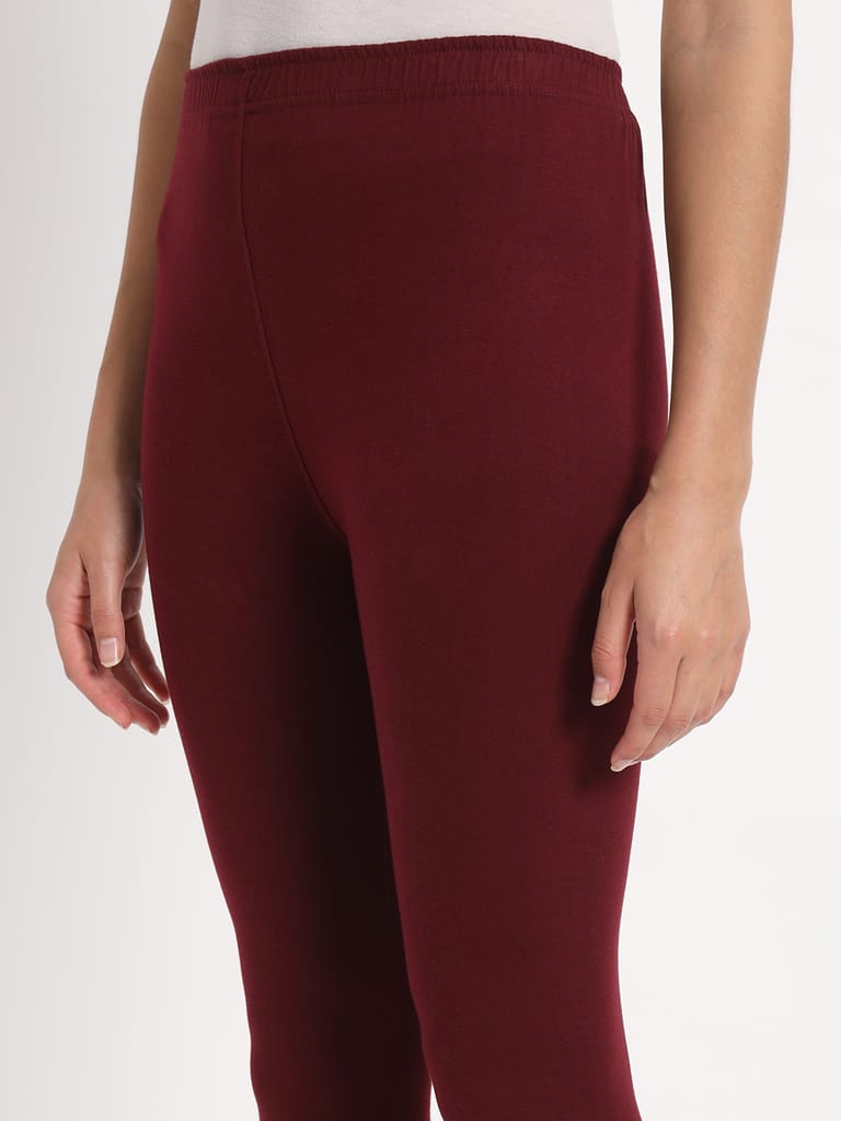 SOFT COLORS Women's Skinny Fit Ethnic Wear Ankle Length Leggings (Wine)