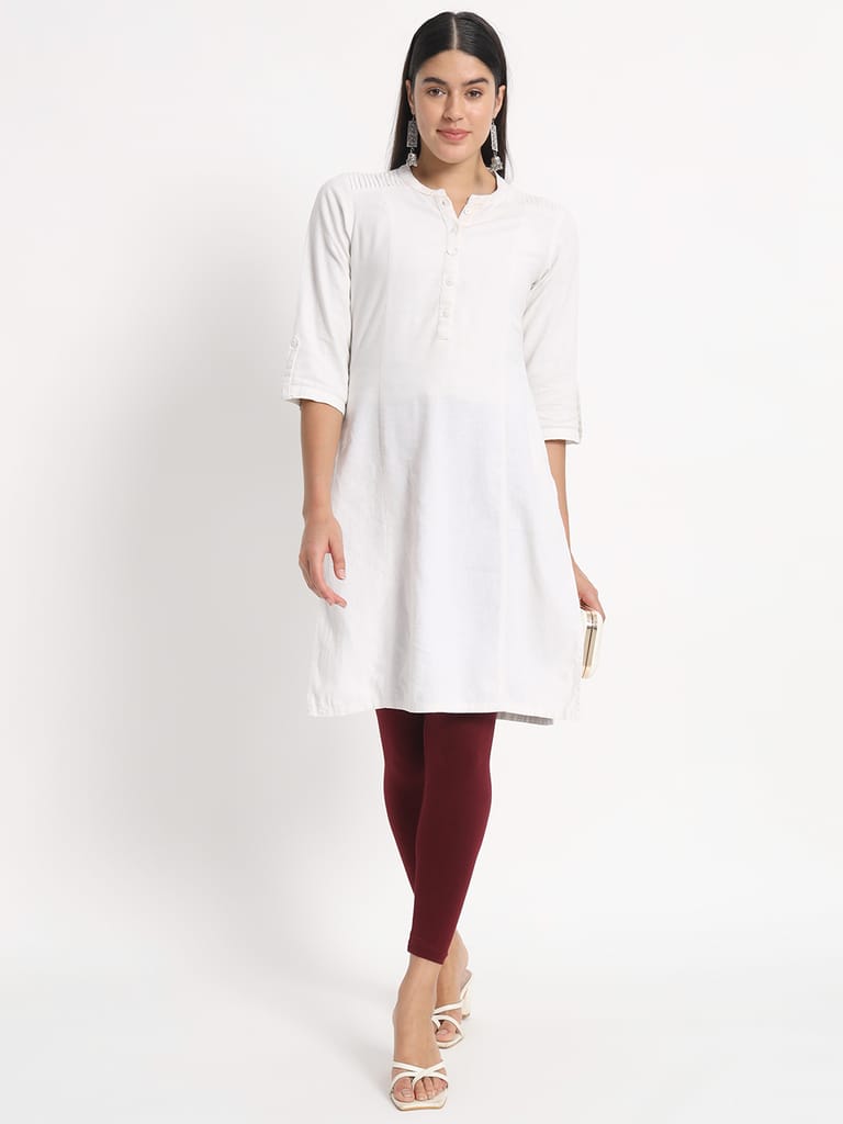 SOFT COLORS Women's Skinny Fit Ethnic Wear Ankle Length Leggings (Wine)