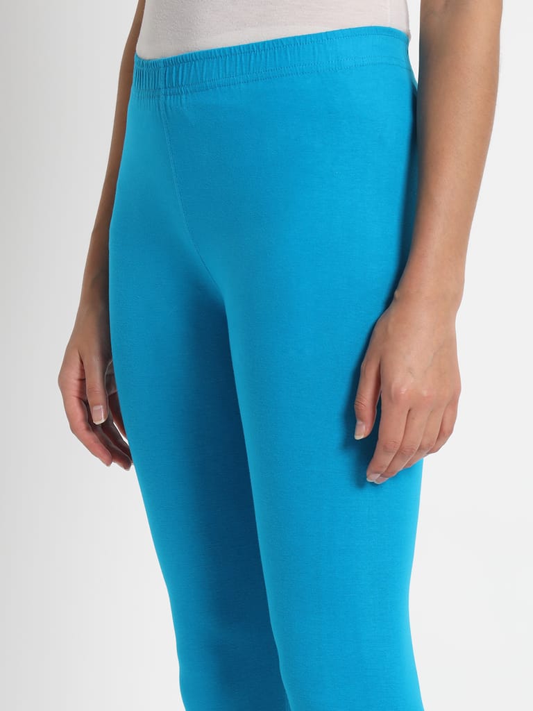 SOFT COLORS Women's Skinny Fit Ethnic Wear Ankle Length Leggings (Firozi)