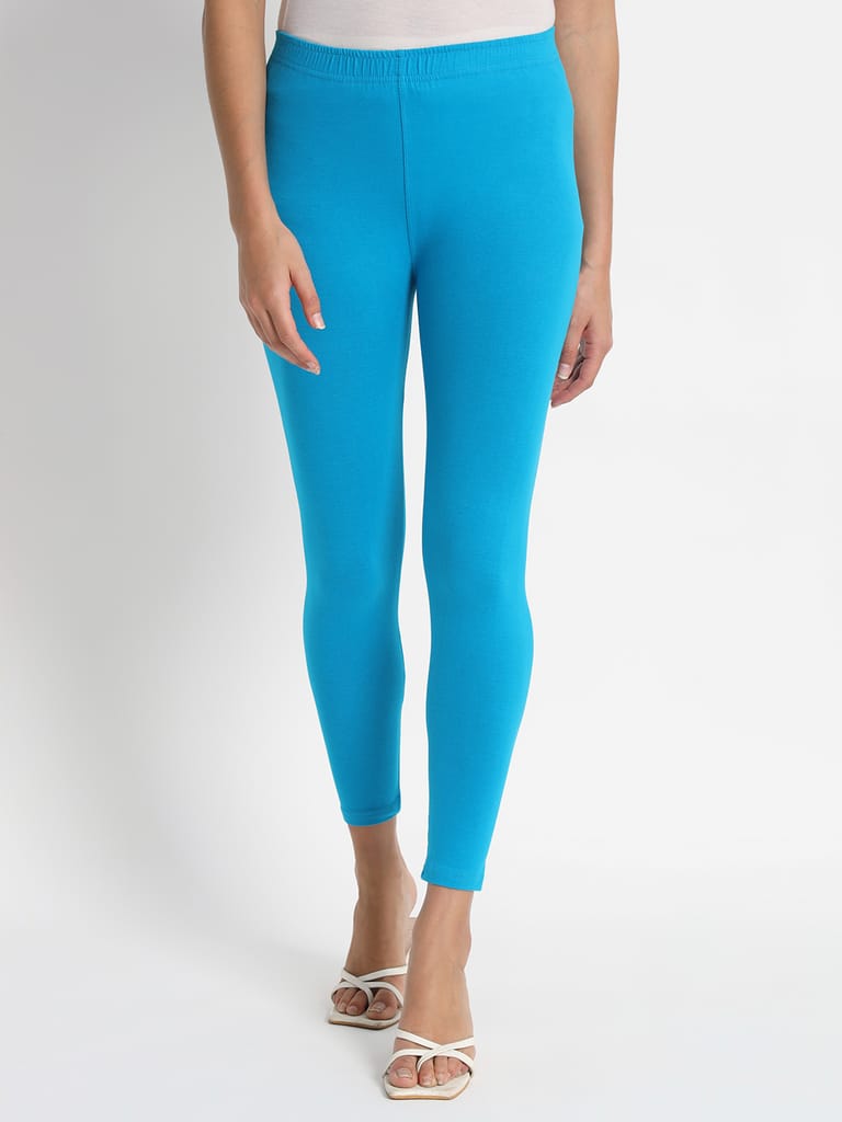 SOFT COLORS Women's Skinny Fit Ethnic Wear Ankle Length Leggings (Firozi)