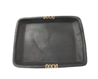 Tribes India Black Pottery Square Tray