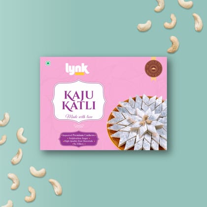 Lynk Kaju Katli 400Gm | Premium Cashew Sweets | Authentic Kaju Katli | Indian Kaju Sweet | Sweets Gift Box | Tasty Diet Burfi | Kaju Barfi | Indian Mithai | Rich Flavor