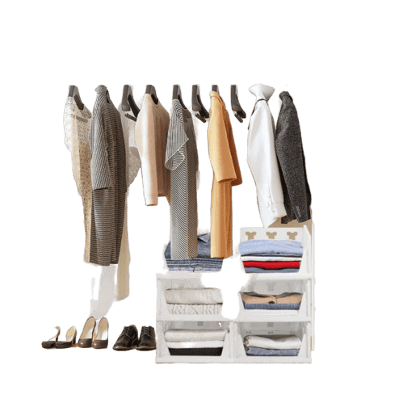 3 LAYER STACKABLE MULTIFUNCTIONAL STORAGE,FOR CLOTHES FOLDABLE DRAWER SHELF BASKET