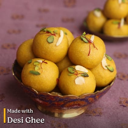 Lynk Besan Ladoo 400g - Authentic Indian Sweet Balls with Traditional Flavors, Desi Ghee, Perfect for Celebrations and Gifting. Festive Delight