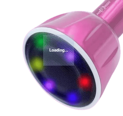Superier Quality With LED Wireless Bluetooth Microphone Connection Player Speaker 2-in1 With Recording + USB+FM Microphone  (Pink)