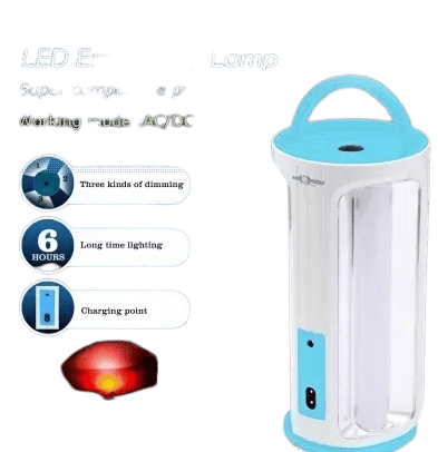 Rechargeable 3 Side Tube Floor Lantern Lamp with Hanging Handle 8 hrs Lantern Emergency Light  (Blue)