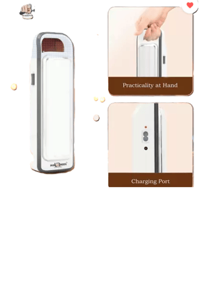 Rechargeable Lantern Home Emergency Light 3 LED Tube , Portable Lamp 8 hrs Lantern Emergency Light (Grey)