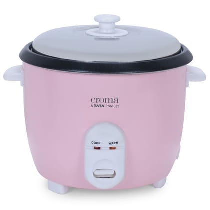 Croma 1.8 Litre Electric Rice Cooker with Keep Warm Function (Pink)