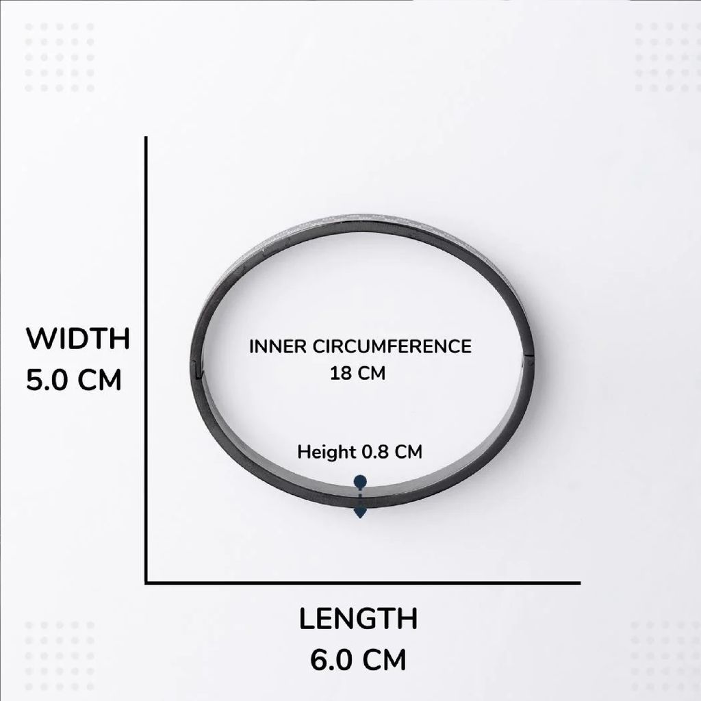 Trendsetter Men's Black Stainless Steel Bracelet Kada