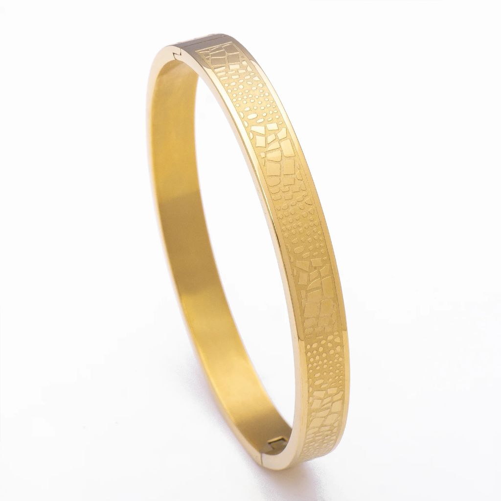 Trendsetter Men's Gold Stainless Steel Bracelet Kada