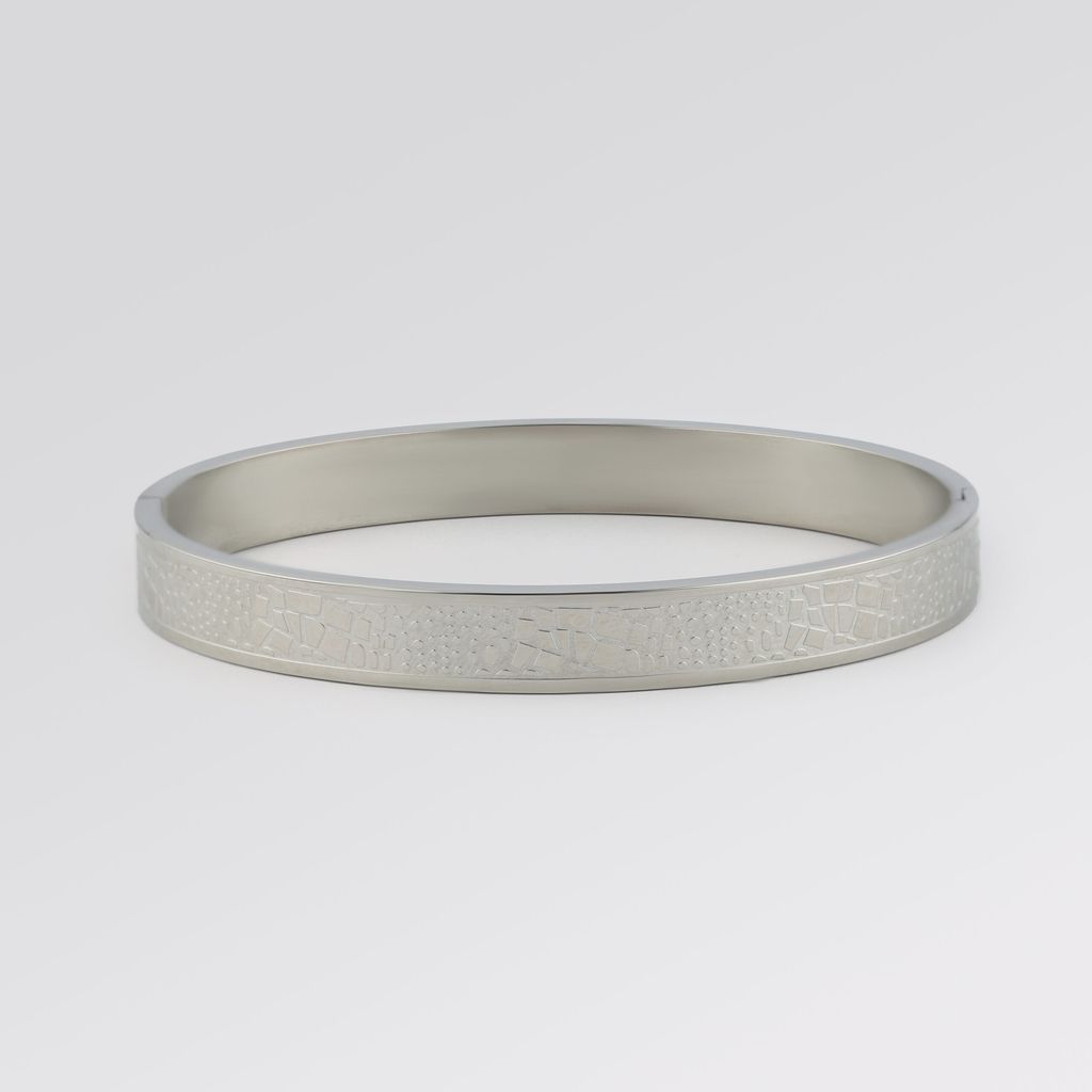 Trendsetter Men's Silver Stainless Steel Bracelet Kada