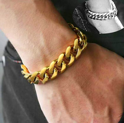 Modern Bracelet Gold Plated Adjustable 20 cm Length For Boys & Mens (Pack of 1)