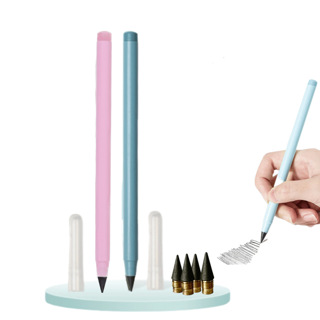 FUN FRY Inkless Pen or Pencil - Eternal Pencil, Infinite Write Ballpoint Pens, Color close to HB pencil For Kids and Adults Randomly selected single unit (Pink or Gray) (2) - Stationery | Buy online on ZillyBuy