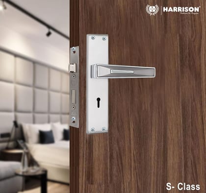 Harrison S-Class 94607 Sleek Stainless Steel 8inch Mortise Door Handle and 65mm Lock piece with CP Matt Finish Door Locks for Main Door, Suitable for Office/Hotel/Home