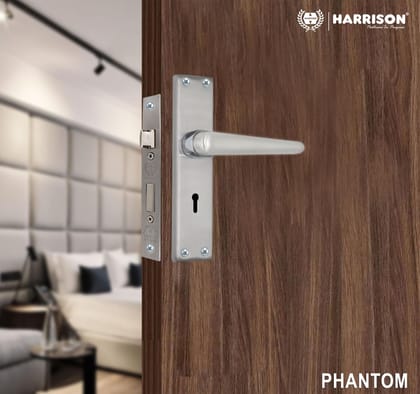 Harrison Phantom-971607 Sleek Stainless Steel 8inch Mortise Door Handle and 65mm Lock piece with CP Matt Finish Door Locks for Main Door, Suitable for Office/Hotel/Home