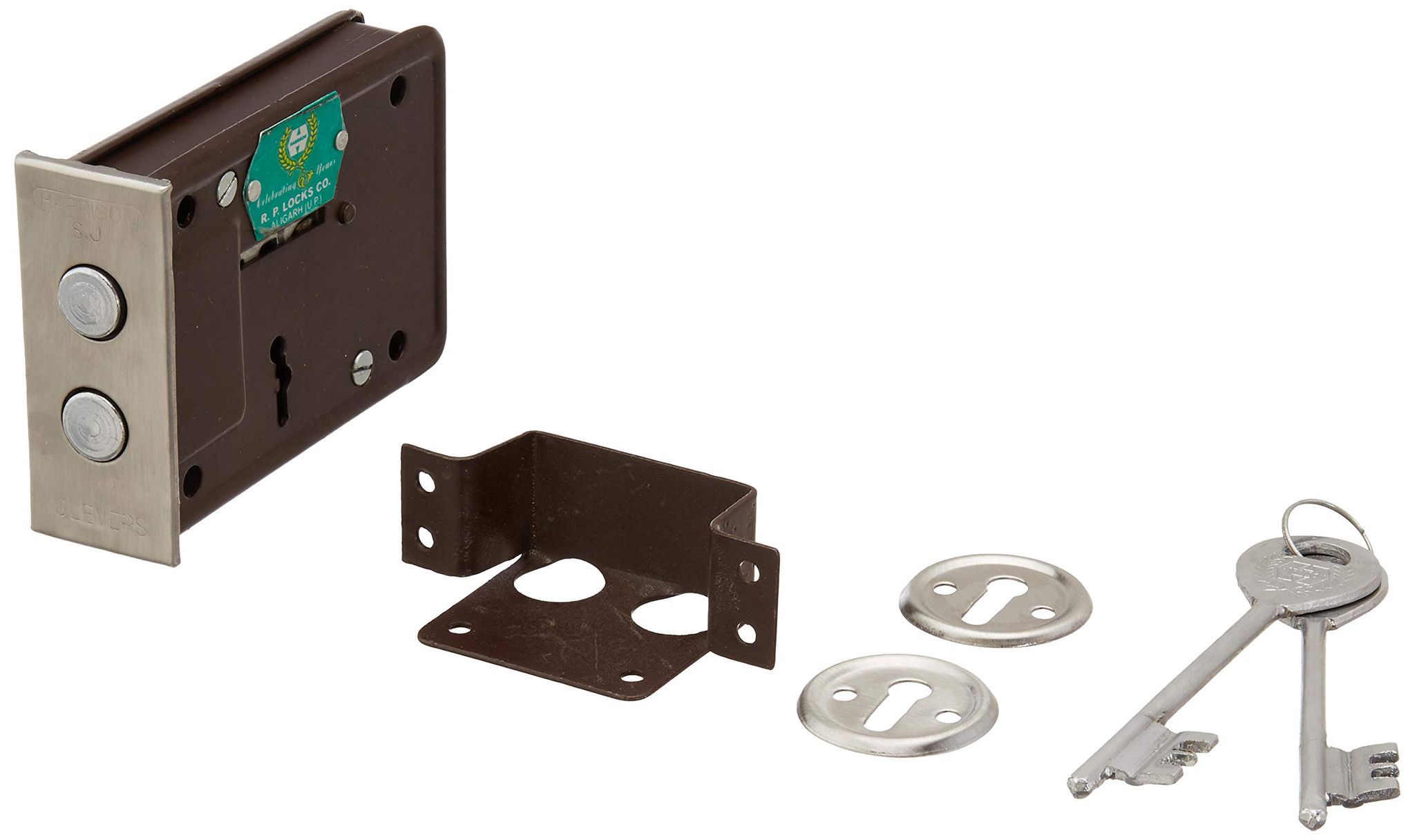 Harrison H-0492 Iron Six Lever Godown Lock piece (Silver)