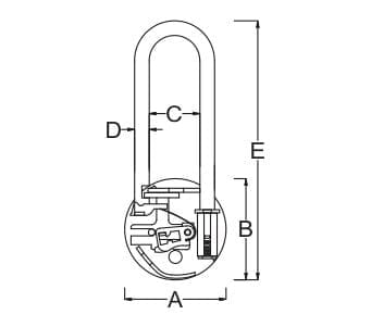 Harrison T-26 0275 50mm Small Long Shackle (Brass and Metallic)