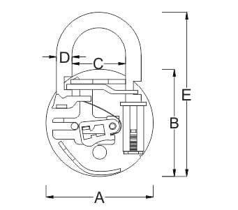 Harrison T-26 0280 85mm Small Premium Round Padlock (Brass and Metallic)