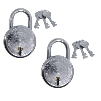 Harrison T-26/BCP-0274_PK 2 6 Levers Padlock with 3 Keys (Silver, Painted Finish)