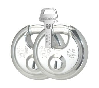 Harrison 145C 90mm Small Rock Star Disc Lock Twin Pack (Brass and Metallic)