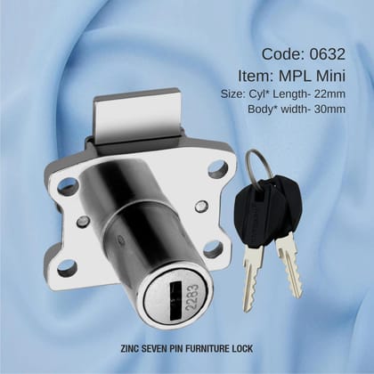 Harrison H-0632 Zinc Seven Pin Furniture Lock piece (Silver Finish)