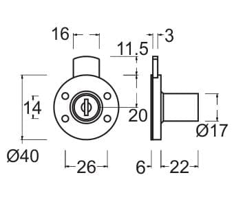 Harrison 2T BCP 0090 50mm Small Multipurpose Lock (Brass and Metallic)