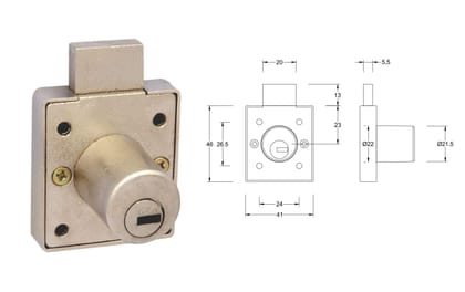 Harrison H-0090 Zinc Five Pin Furniture Lock piece (Silver)