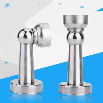 Harrison Stainless Steel 3 inch MDC-0873 Door Magnet Stopper Pack of 2, Door Magnets to Hold Door, 360 Degree Magnet Door Catcher Door Magnet for All Door Wooden, Glass, PVC Door