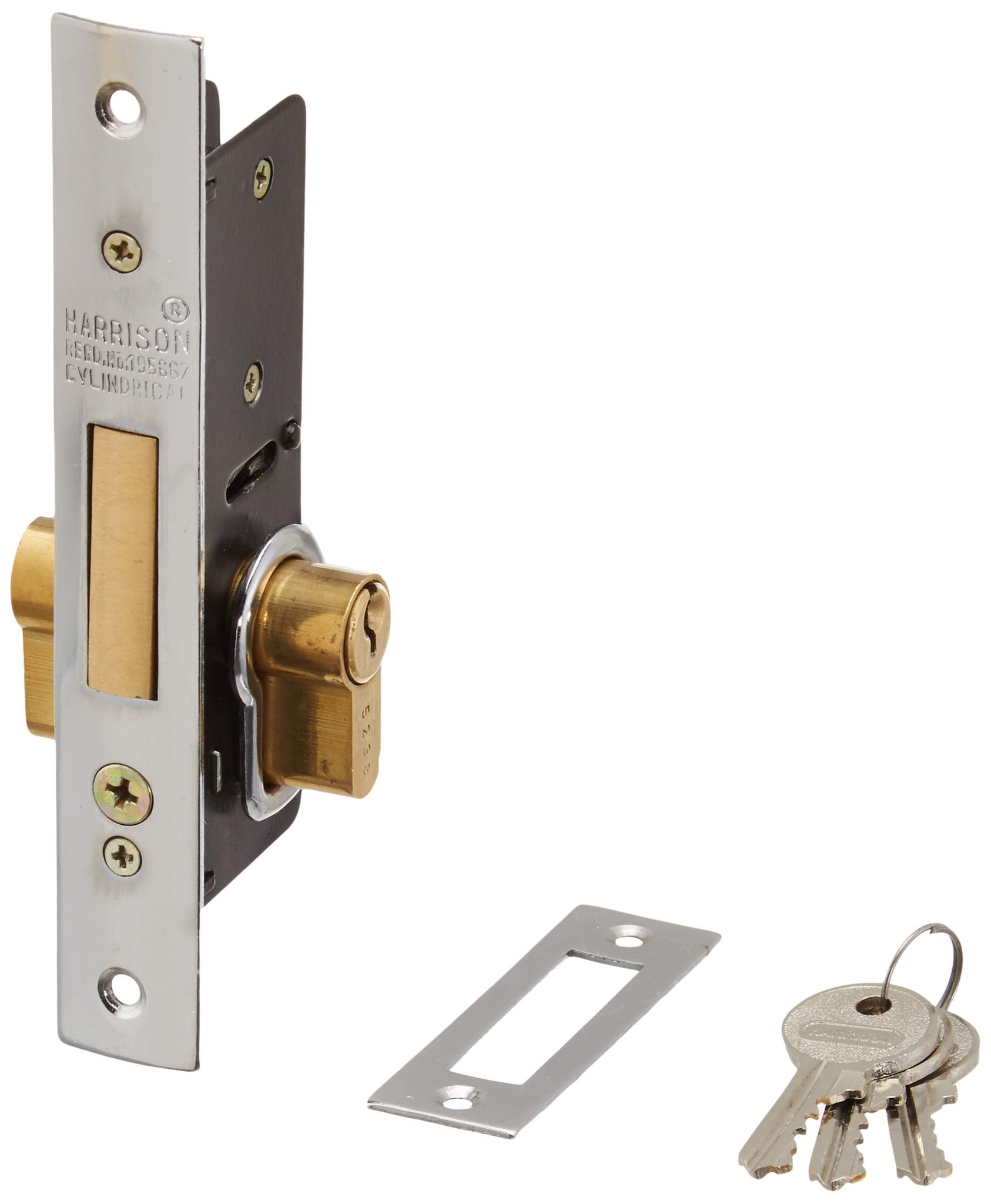 Harrison H-0571 38mm Iron Nine Pin Matrix Cylindrical Entrance Dead Lock piece (Silver)