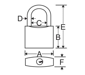 Harrison CL 0323 40mm Small Cast Iron Pincylindrical Lock (Brass and Metallic)