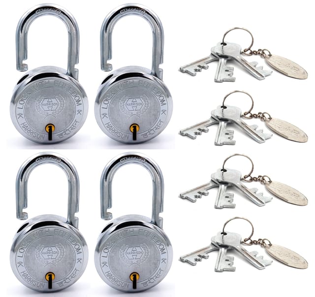 6点セットHARRISONS OF HENRY POOLE オンワード樫山 Harrison Padlocks/Round Padlock 75mm 9 Lever with 3 Keys T-26-0255