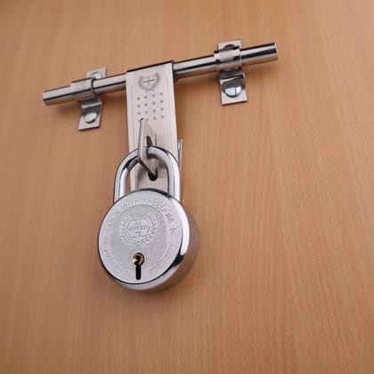 Harrison Padlocks/Round Padlock 40mm 6 Lever with 3 Keys T-26LITE-0532 Pack of 4/ Mild Steel Material/Bright Chrome Polished Finish/Door Lock, Shutter Lock, Godown Lock, gate Lock