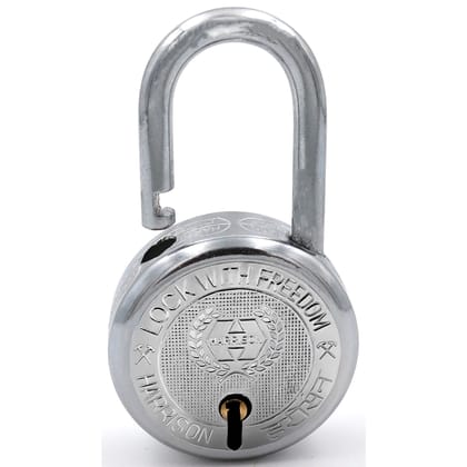 Harrison Padlocks/Round Padlock 50mm 6 Lever with 3 Keys T-26-0274 Pack of 4/ Mild Steel Material/Bright Chrome Polished Finish/Door Lock, Shutter Lock, Godown Lock, gate Lock