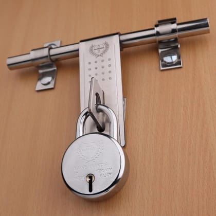 Harrison Padlocks/Round Padlock 50mm 6 Lever with 3 Keys J-SUPREME-0656 Pack of 6/ Mild Steel Material/Bright Chrome Polished Finish/Door Lock, Shutter Lock, Godown Lock, gate Lock