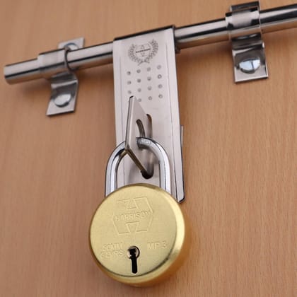 Harrison Padlocks/Round Padlock 65mm 8 Lever with 3 Keys MP3-0053 Pack of 1/ Brass Material/Brass Lacquer Finish/Door Lock, Shutter Lock, Godown Lock, gate Lock