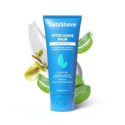 Letsshave After Shave Balm For Men & Women With Soyabean Seed, Willow Bark Extract, Argan Oil Paraben & Sulphate Free Cooling Refreshing After Shave Lotion For Men 100 ML