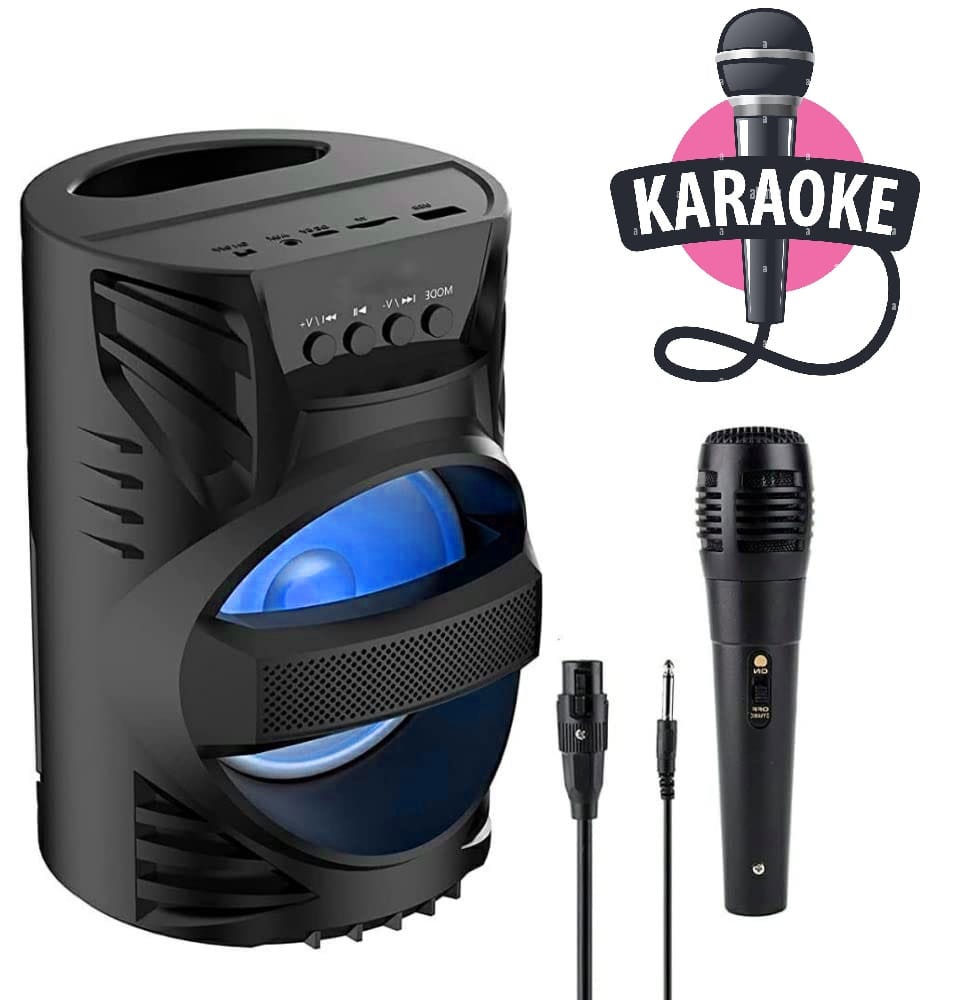 Bluetooth speaker 3D Bass Bluetooth Wired mic speaker with Type C charging port and RGB colour changing lights