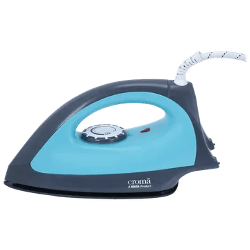 Croma Heavy Weight 1000 Watts Dry Iron (Weilburger Dual Coat Soleplate, Turquoise)