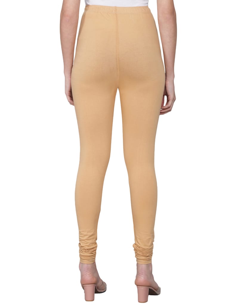 SOFT COLORS Women's Skinny Fit Ethnic Wear Churidar Leggings (Beige)