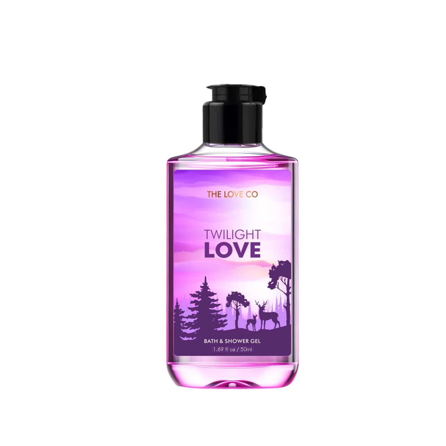 The Love Co. Twilight Love Body Wash for Women - Organic & Vegan, Long-Lasting Scent with Nourishing Shea Butter, Vitamin E, and Niacinamide - Cruelty-Free, Paraben-Free - 50ml