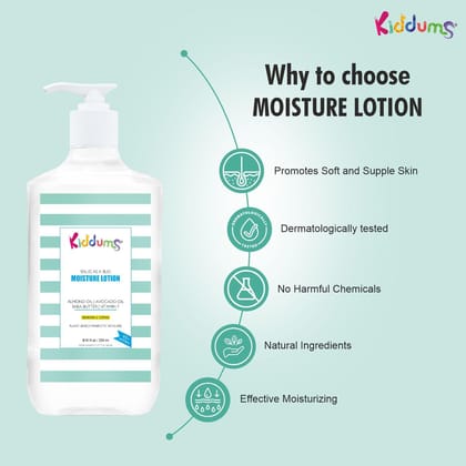 Kiddums Moistuizer Kids Lotion - Nourishing + Soothing with Avocado oil, Almond Oil, Shea Butter - 250ml