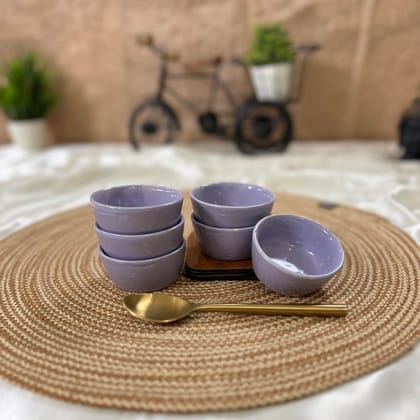 Ceramic Dining Glossy Purple Ceramic Dip Bowls Set of 6