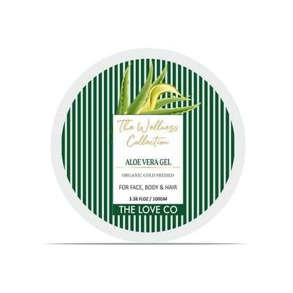 THE LOVE CO. Aloe Vera Gel 100gm | Refreshing Hydration & Soothing Formula | Natural Moisturizer for Face and Body | Suitable for All Skin Types