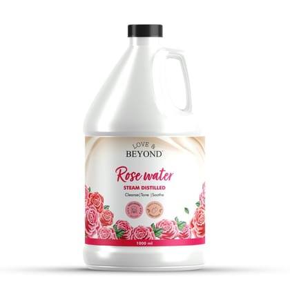 Love & Beyond Pure & Natural Rose Water - 1000ml | Authentic Kannauj Gulab Jal | Steam Distilled Skin Toner for Face & Hair | Paraben, Alcohol & Chemical-Free Love & Beyond Pure & Natural Rose Water - 1000ml | Authentic Kannauj Gulab Jal | Steam Distilled Skin Toner for Face & Hair | Paraben, Alcohol & Chemical-Free